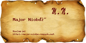 Major Niobé névjegykártya